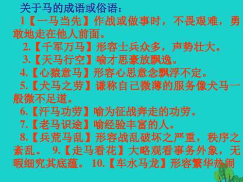 七级语文下册六单元《马》新人教版精品PPT课件
