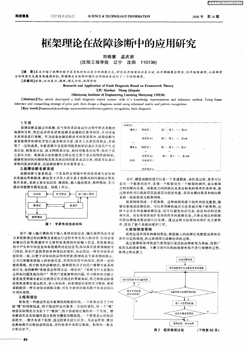 框架理论在故障诊断中的应用研究