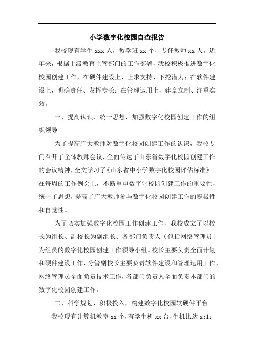 小学数字化校园自查报告