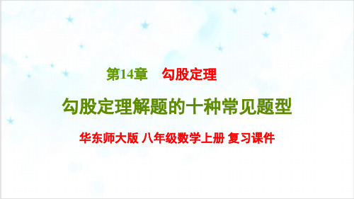 课件华东师大版八年级数学上册 勾股定理解题的十种常见题型 复习精美PPT课件