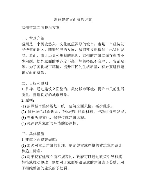 温州建筑立面整治方案