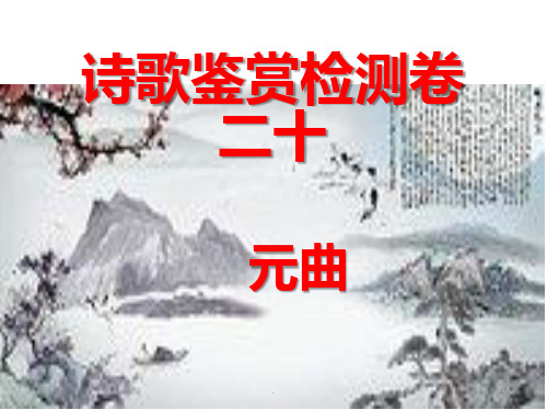 诗歌鉴赏检测卷二十PPT课件