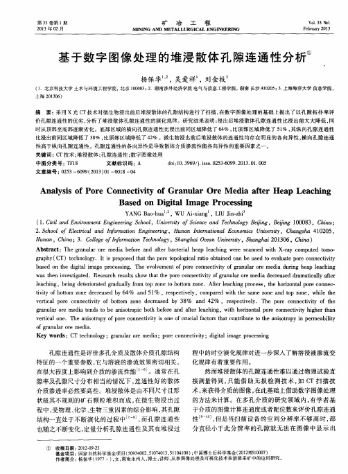 基于数字图像处理的堆浸散体孔隙连通性分析