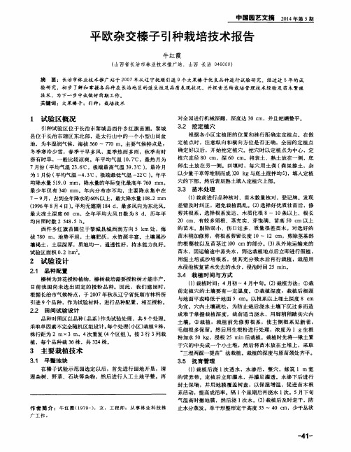 平欧杂交榛子引种栽培技术报告