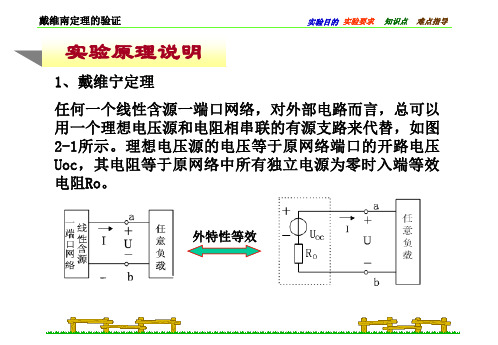 实验二戴维南定理与叠加原理的验证