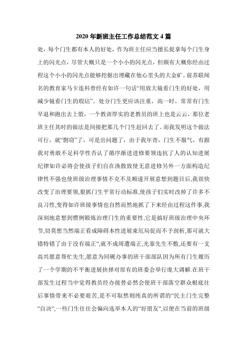 2020年新班主任工作总结范文4篇.doc