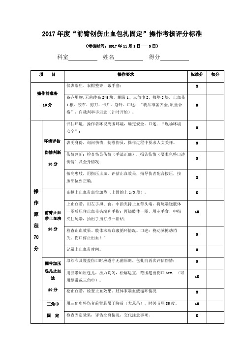 前臂创伤止血包扎固定操作流程