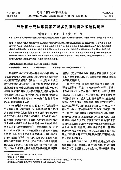 热致相分离法聚偏氟乙烯多孔膜制备及微结构调控