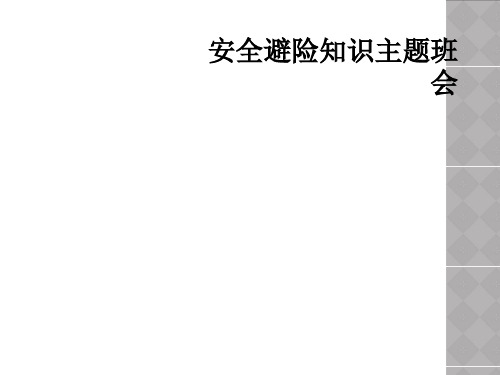 安全避险知识主题班会