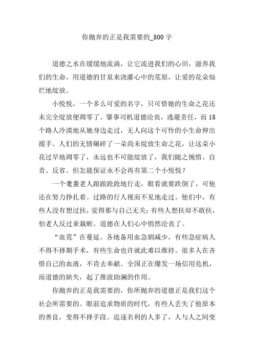 你抛弃的正是我需要的_800字