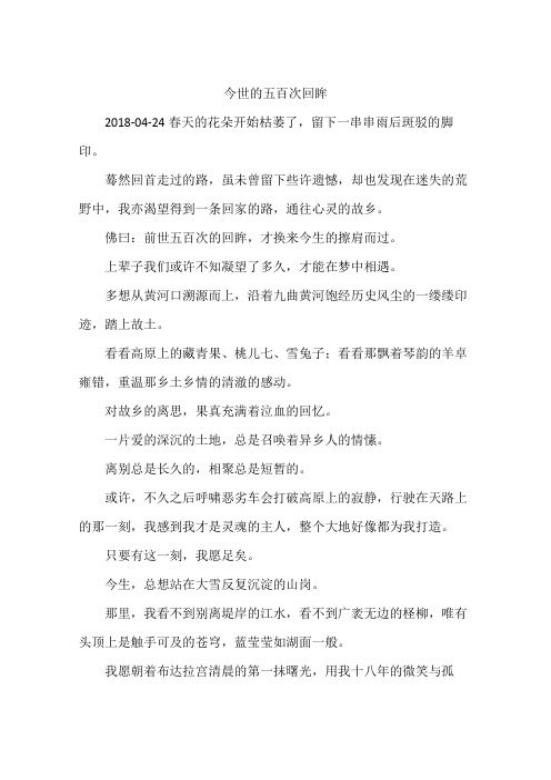 今世的五百次回眸