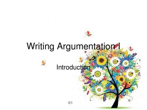 writing argumentation I--Introduction (ss version)