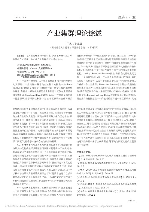 产业集群理论综述_贾盈盈