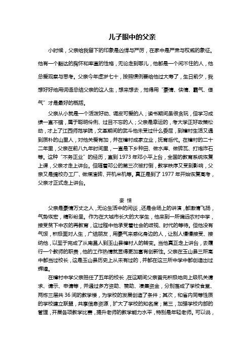 儿子眼中的父亲