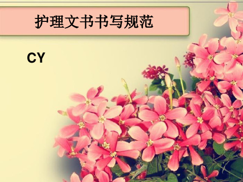 护理文书书写规范带示意图ppt课件
