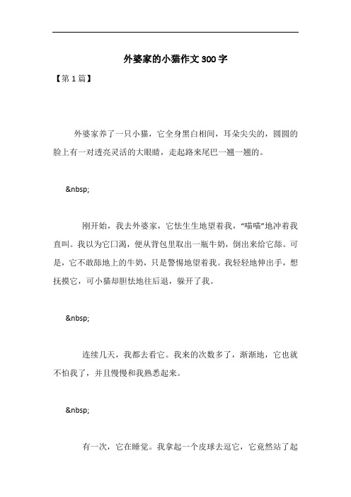 外婆家的小猫作文300字