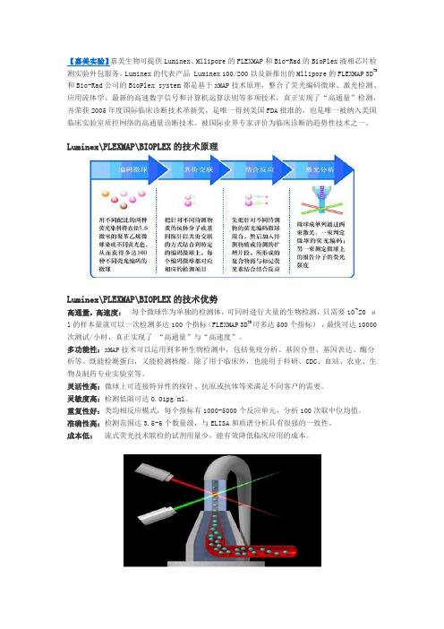 芯片类检测：LuminexPLEXMAPBIOPLEX液相芯片检测