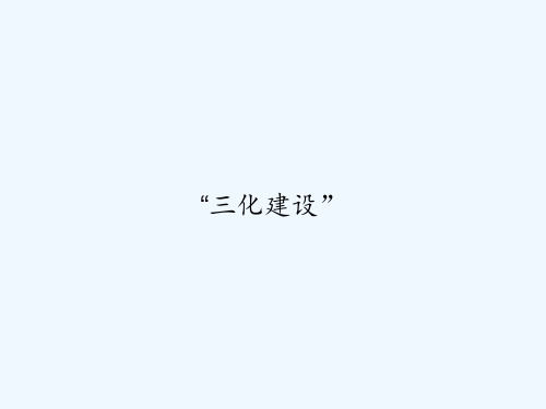 “三化建设” PPT