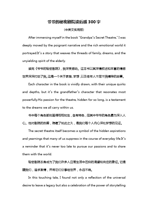 爷爷的秘密剧院读后感300字