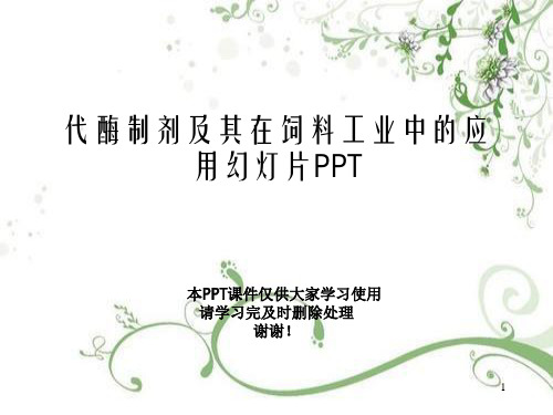 代酶制剂及其在饲料工业中的应用幻灯片PPT