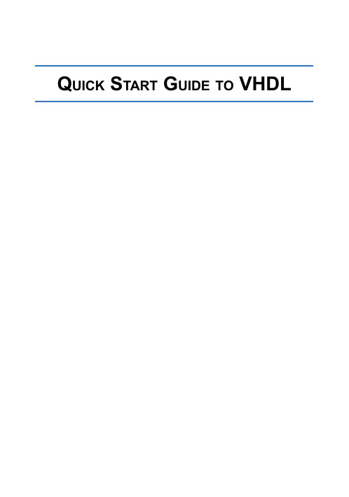 quick start guide to vhdl - brock j. lameres说明书