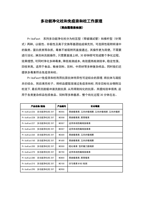 多功能净化柱和免疫亲和柱工作原理