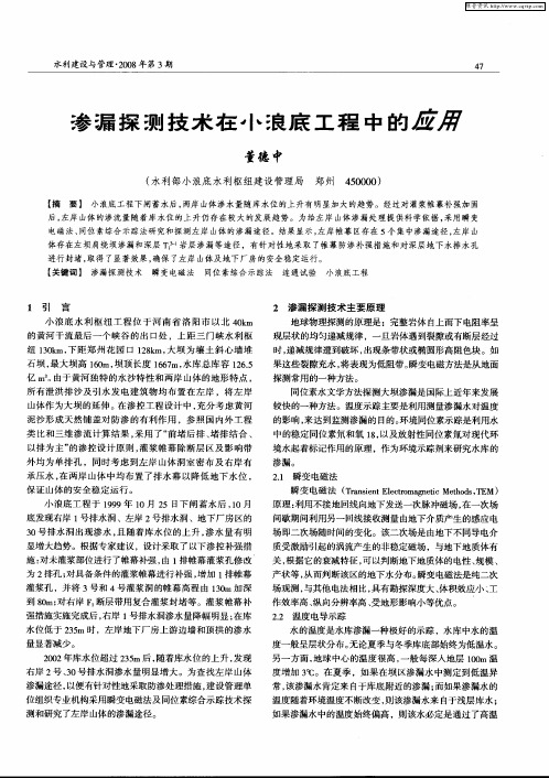 渗漏探测技术在小浪底工程中的应用