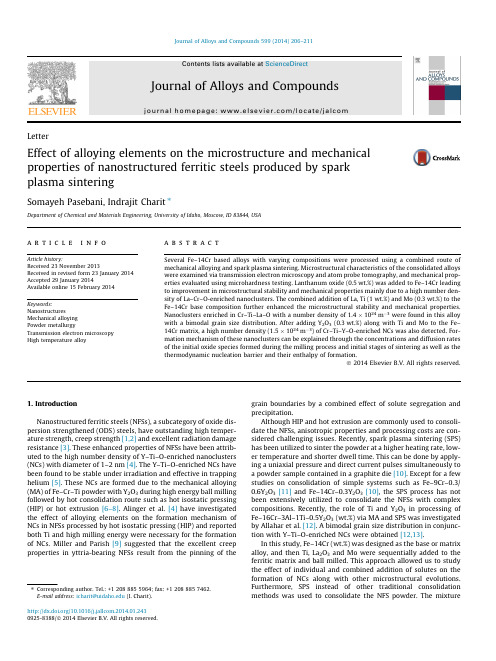 Effect of alloying elements on the microstructure and mechanical properties of nanostructured