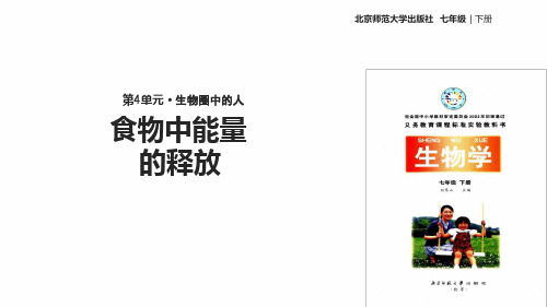 七年级下册生物课件 4101食物中能量的释放课件北师大版