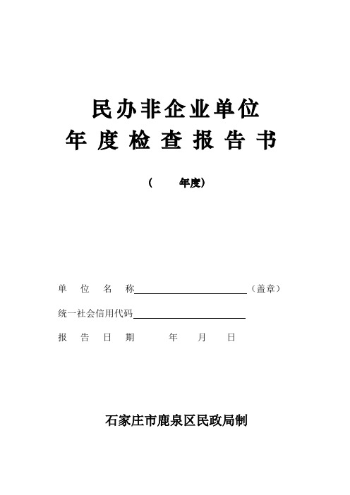 2018民办非企业单位年度检查报告书