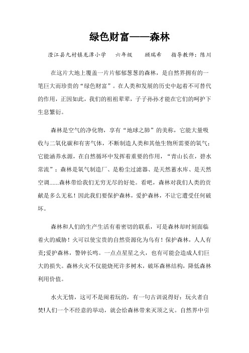 森林防火征文