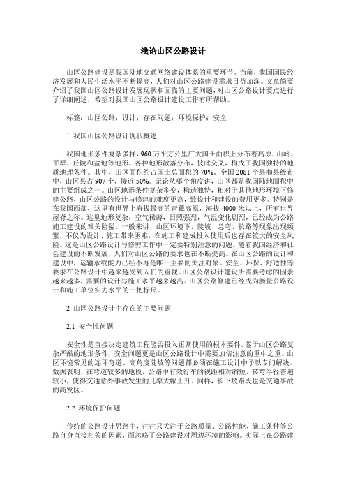 浅论山区公路设计