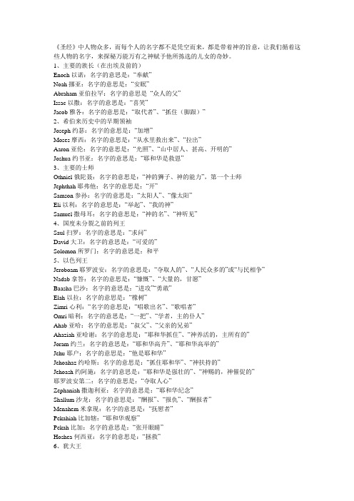 圣经中的人物姓名