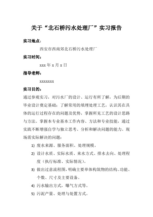北石桥污水厂报告(极品)