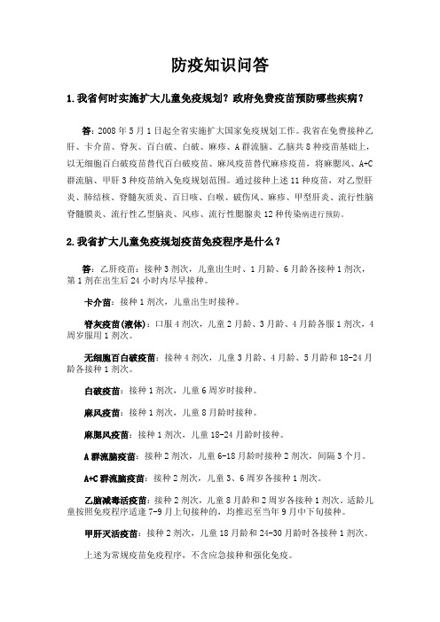 防疫知识问答