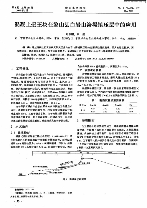 混凝土扭王块在象山县白岩山海堤镇压层中的应用