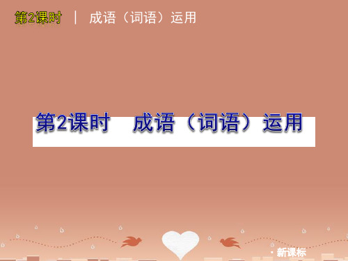 中考语文复习方案 第2课时 成语(词语)运用课件 人教新课标版