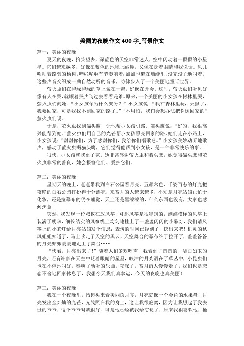 美丽的夜晚作文400字_写景作文_1
