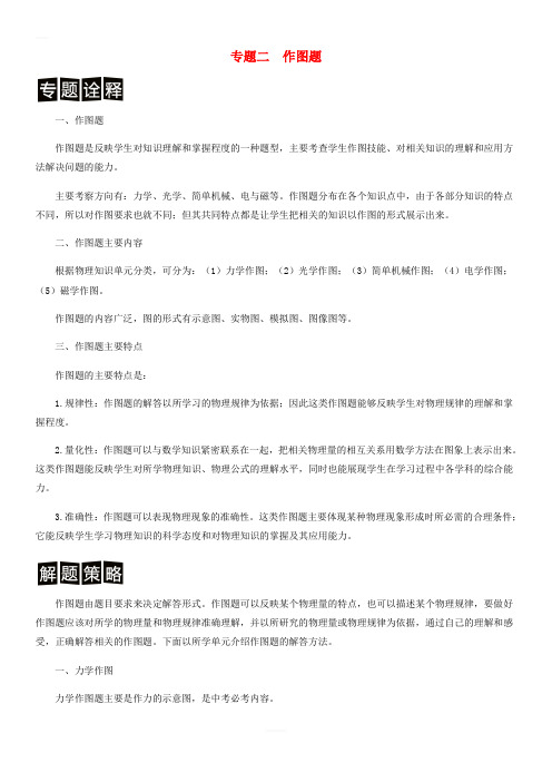 决胜中考中考物理分类解读与强化训练专题二作图题含解析新人教版
