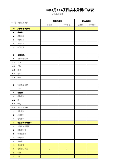 施工总成本分析表(最终)