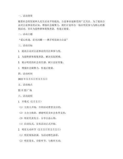 明星募捐活动策划方案模板