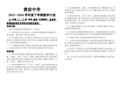 七年级下学期数学教学计划