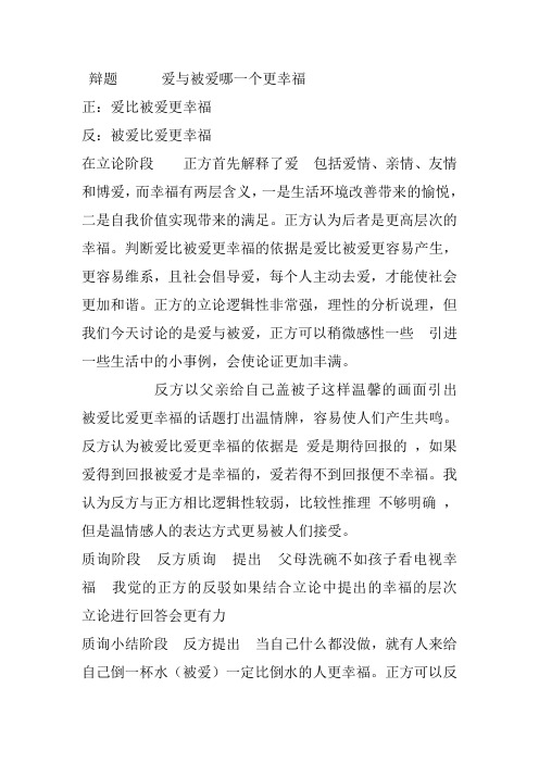 2003金六福杯年国际大专辩论赛半决赛