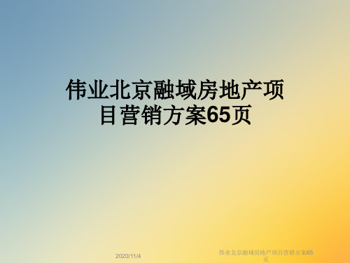 伟业北京融域房地产项目营销方案65页
