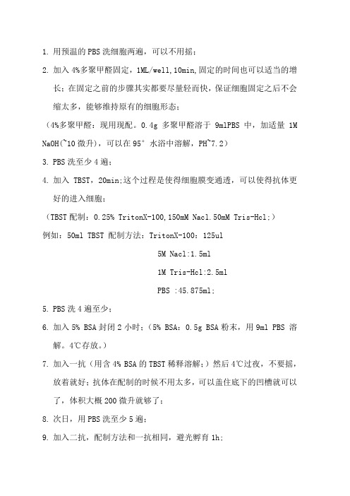 免疫荧光步骤