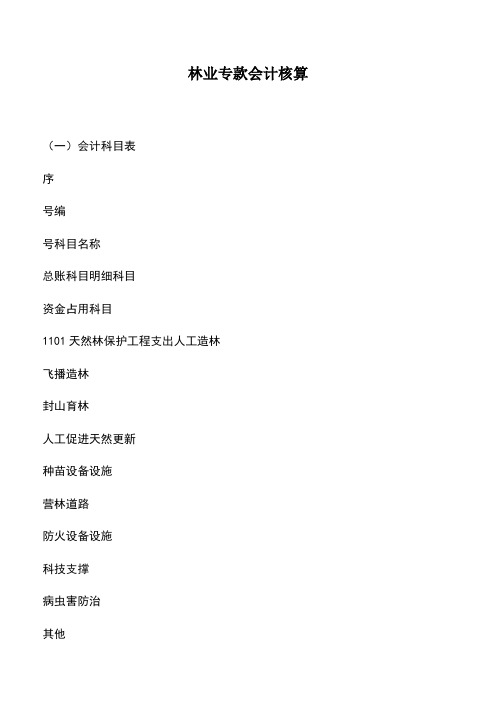 会计经验：林业专款会计核算