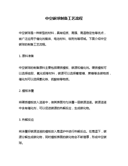 中空碳球制备工艺流程