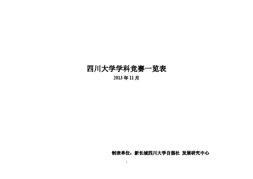 大学生学科竞赛一览表正式的