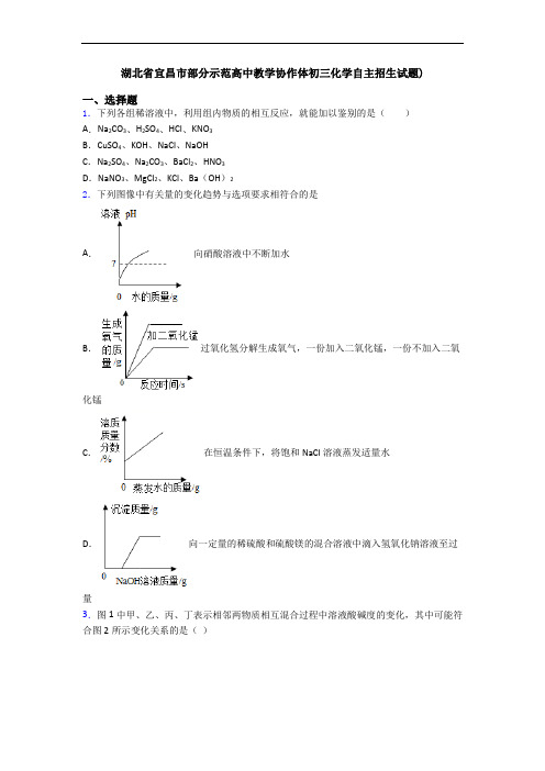 湖北省宜昌市部分示范高中教学协作体初三化学自主招生试题)