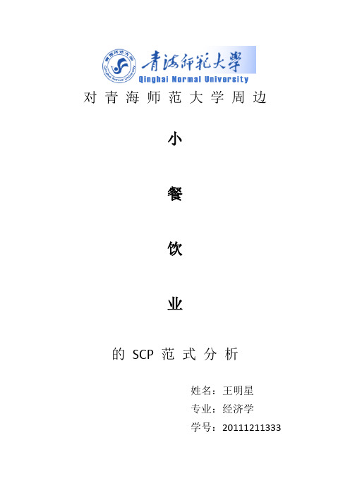 对青海师范大学周边中小餐饮业的SCP范式分析